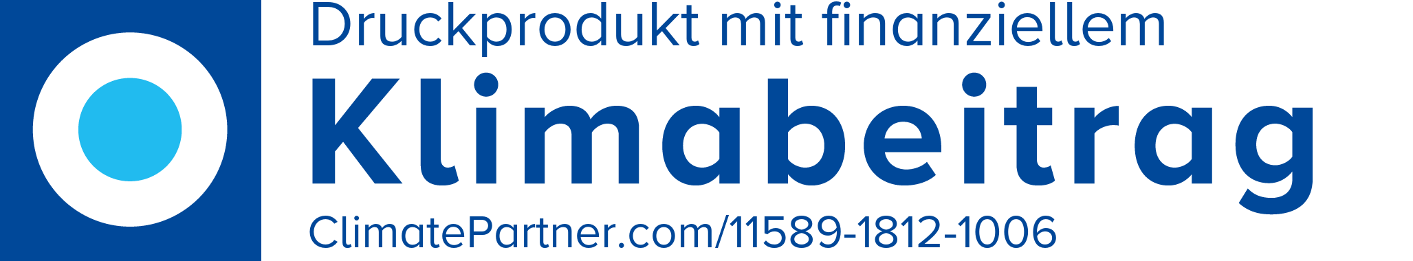 Druckprodukt mit finanziellem Klimabeitrag – ClimatePartner